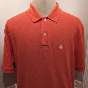 Brooks Brothers Polo Shirt Men's Large Orange Original Fit Performance Cotton